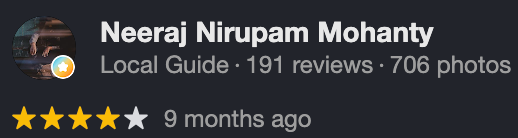 Neeraj Nirupam Mohanty Google review